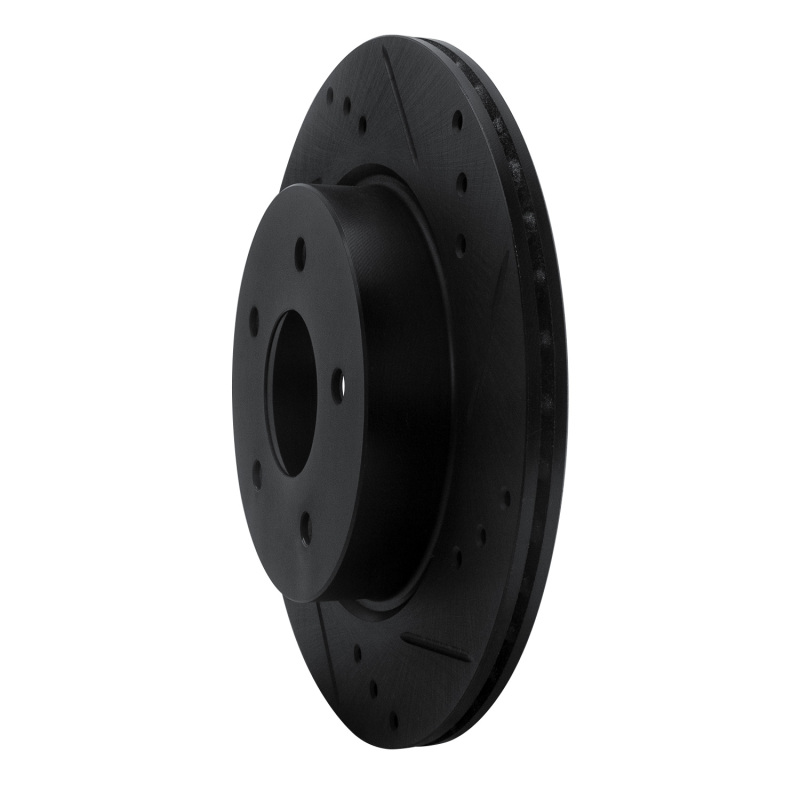 Nissan X-Trail Brake Rotor (1) - Rear Right - R1 Concepts - Drilled & Slotted - Black - `17-`25